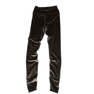 PINK Victoria's Secret Ultimate Velour Leggings Black XS High Waist Sparkle